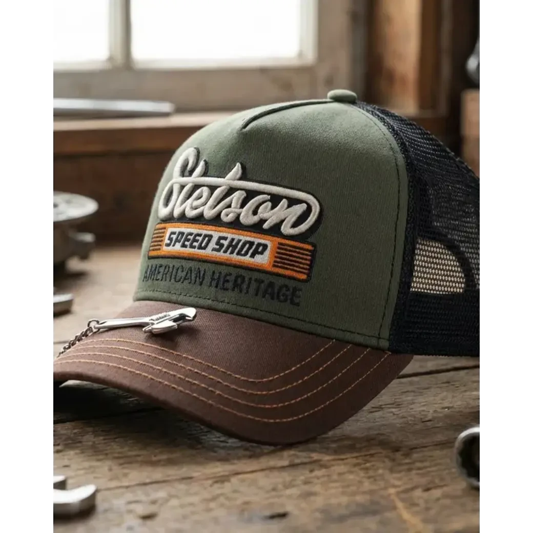 Stetson Trucker Cap Speed Shop Chestnut/Olive-9