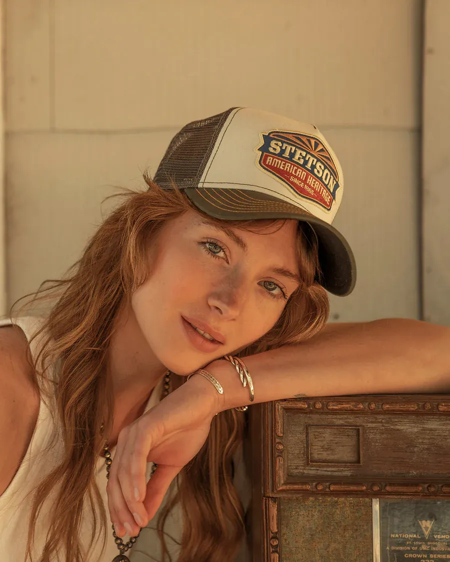 Stetson Trucker Cap Sun Green/White-6
