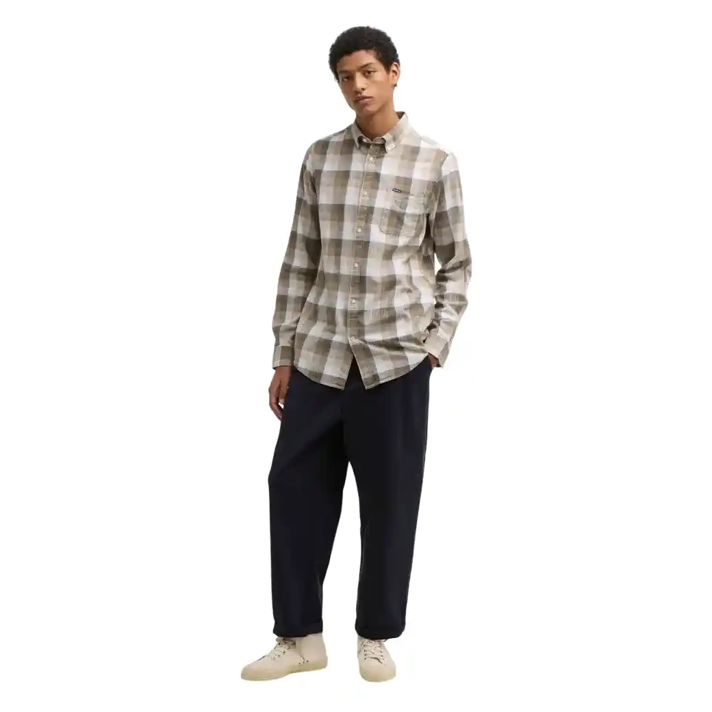 Barbour Hillroad Tailored Long-Sleeved Shirt Stone-2