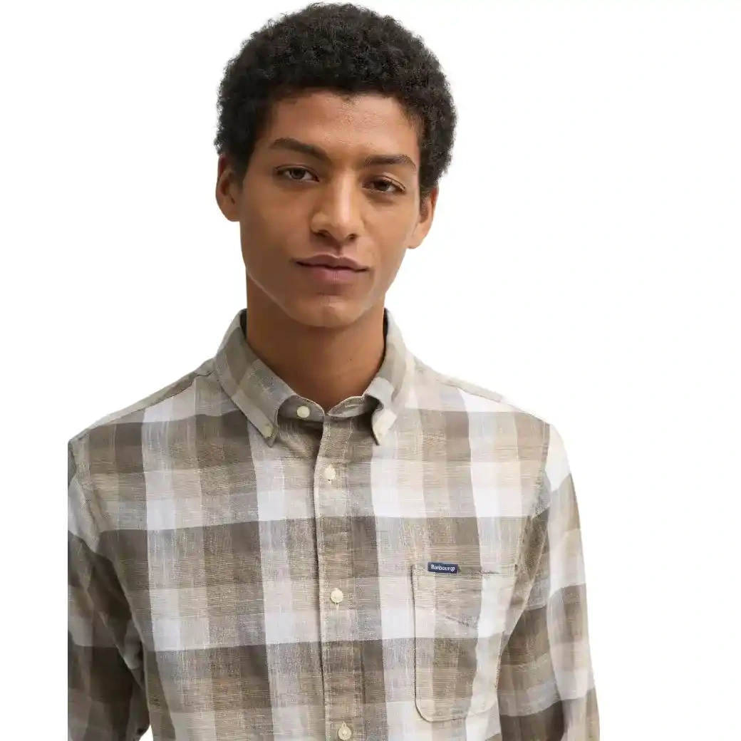 Barbour Hillroad Tailored Long-Sleeved Shirt Stone-4