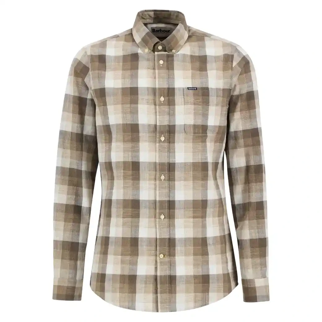 Barbour Hillroad Tailored Long-Sleeved Shirt Stone-5