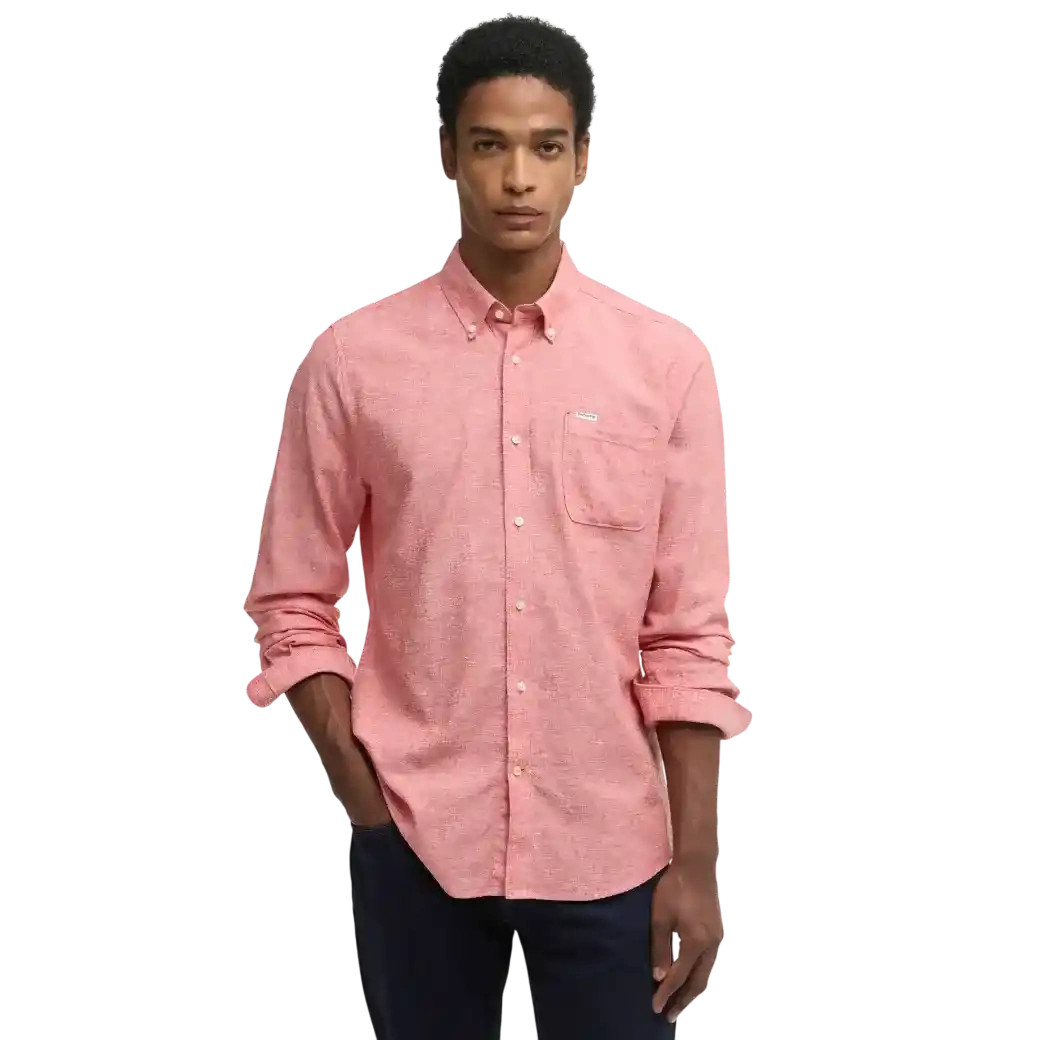 Barbour Nelson Tailored Long-Sleeved Shirt Red-1