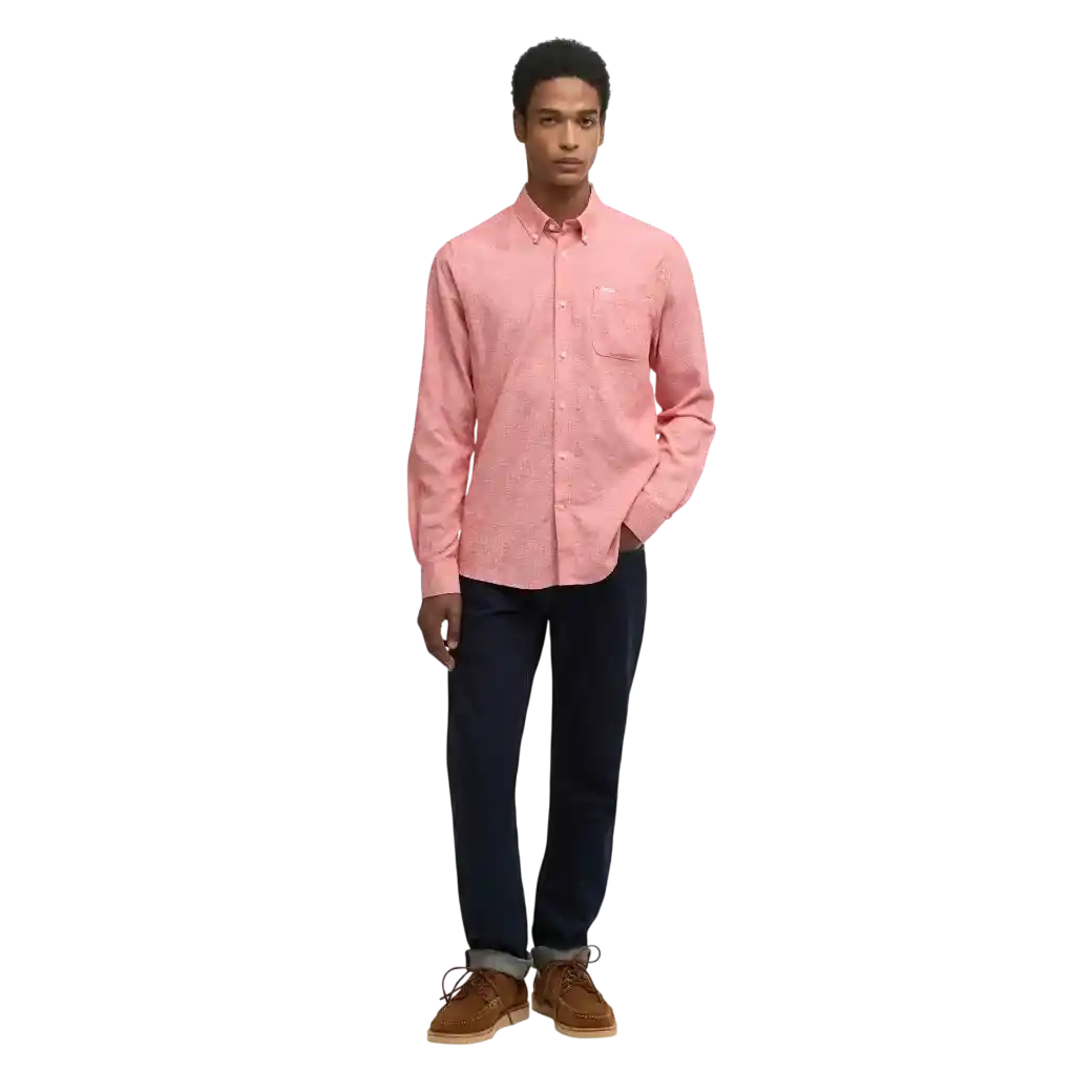 Barbour Nelson Tailored Long-Sleeved Shirt Red-2