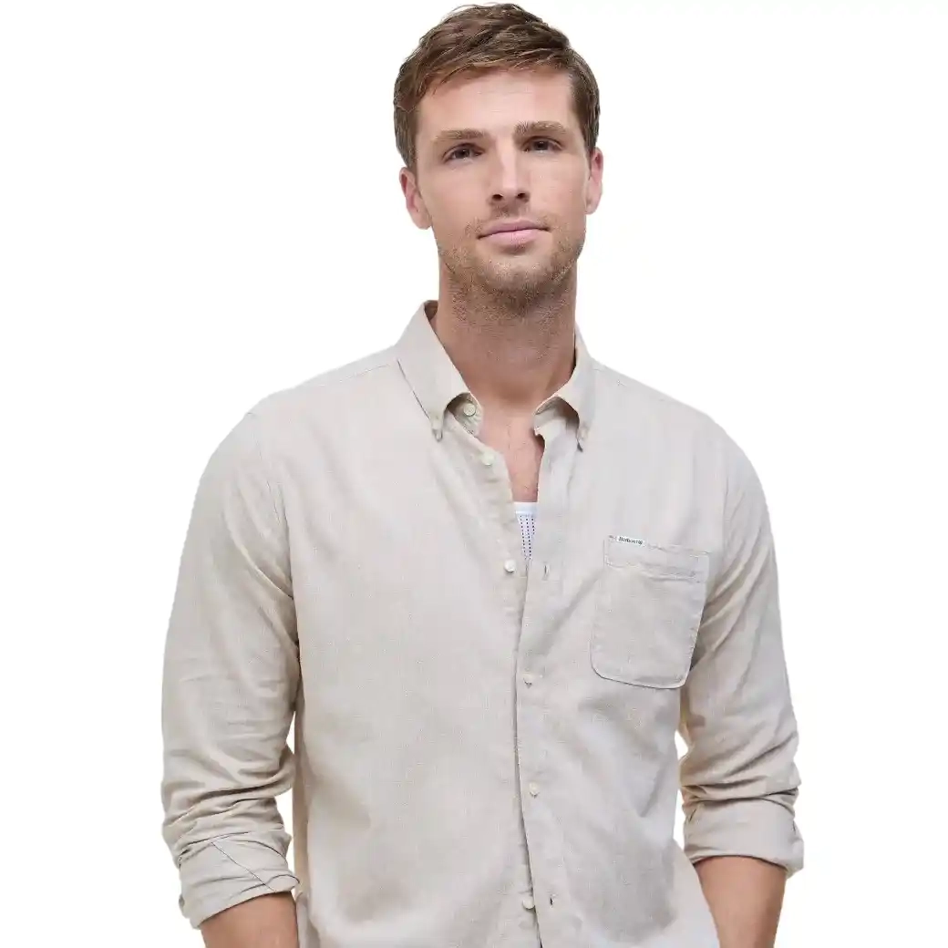 Barbour Nelson Tailored Shirt Stone-4