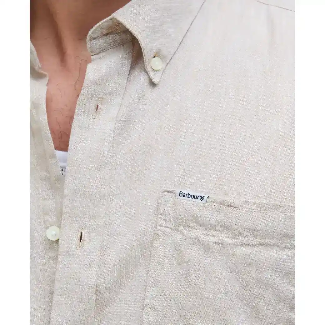 Barbour Nelson Tailored Shirt Stone-5