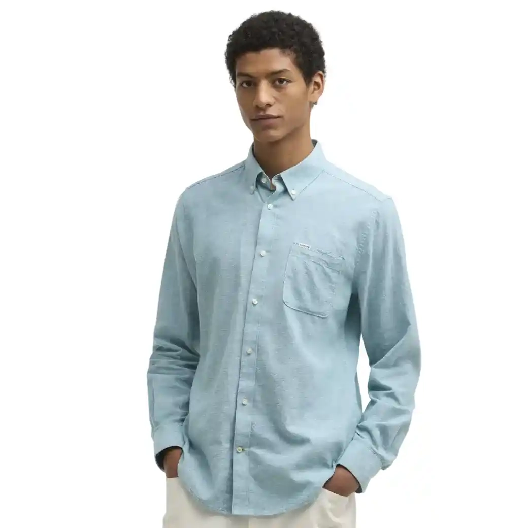 Barbour Nelson Tailored Fit Shirt Light Teal-1
