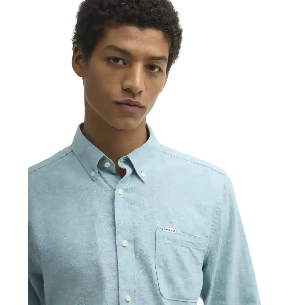 Barbour Nelson Tailored Fit Shirt Light Teal-4
