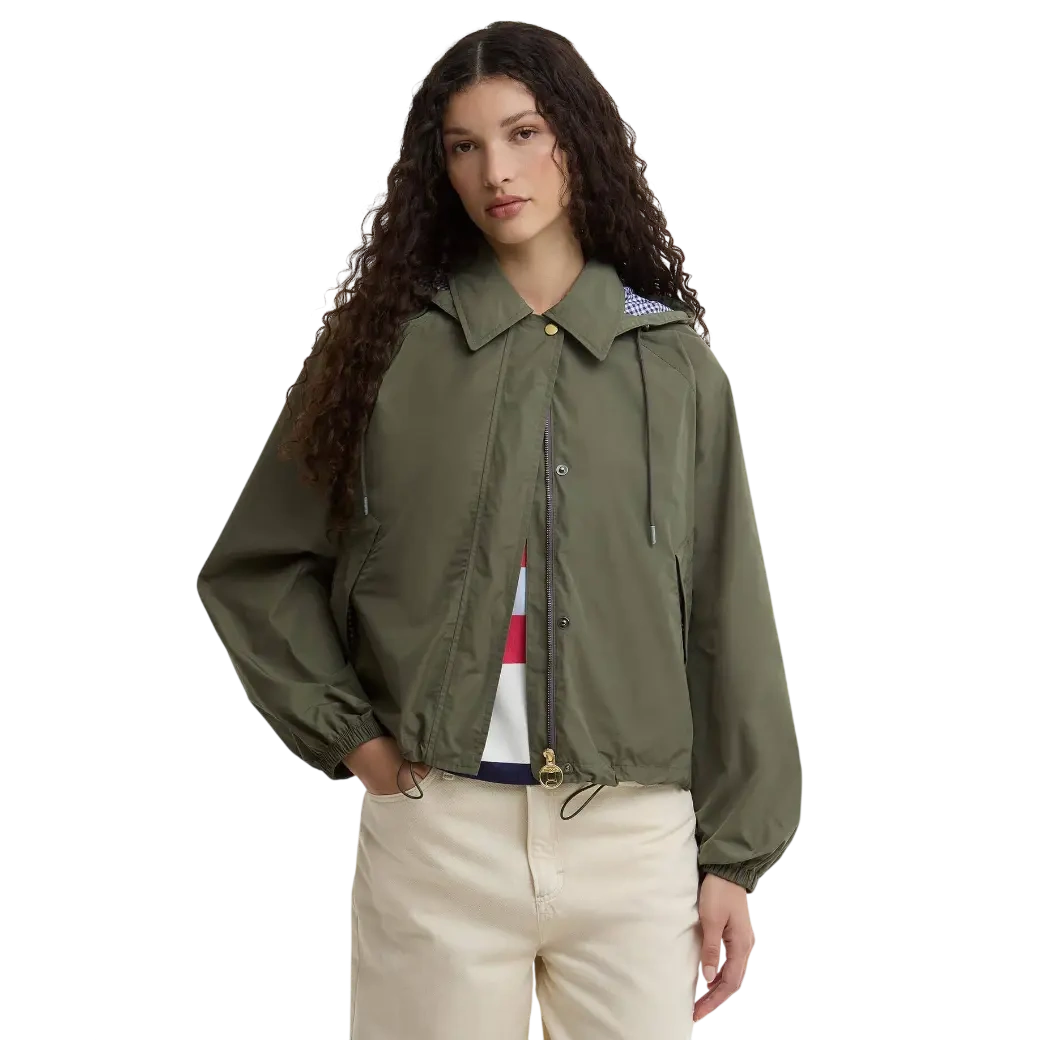 Barbour Paul Smith Loves Barbour Broomhill Showerproof Jacket Dusky Khaki/Navy/White Gingham-1