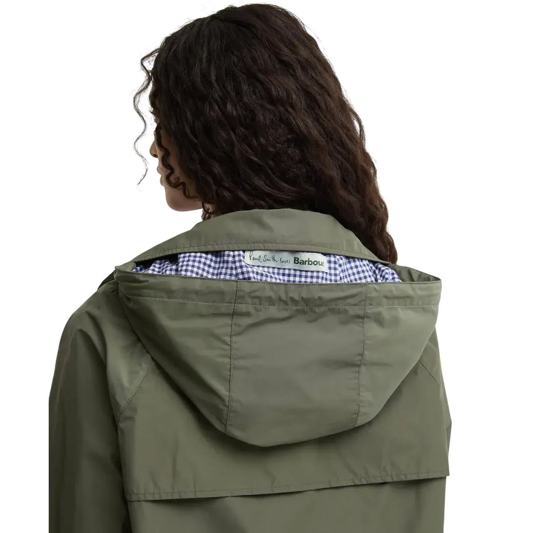 Barbour Paul Smith Loves Barbour Broomhill Showerproof Jacket Dusky Khaki/Navy/White Gingham-7