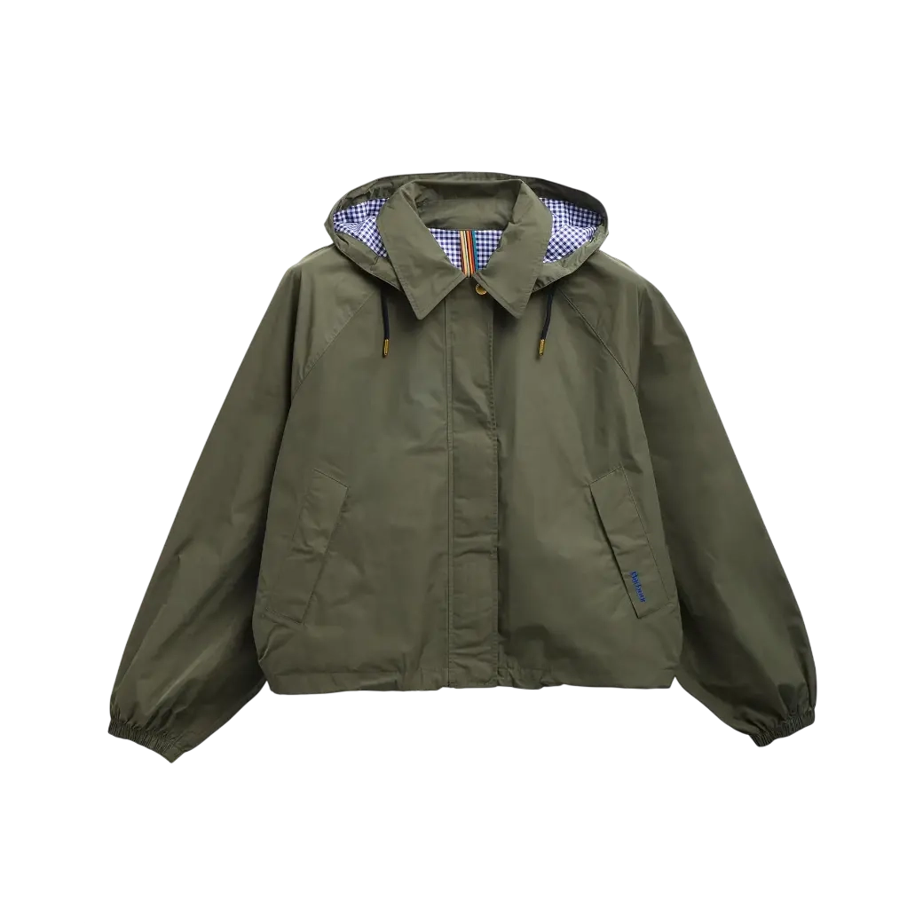 Barbour Paul Smith Loves Barbour Broomhill Showerproof Jacket Dusky Khaki/Navy/White Gingham-9