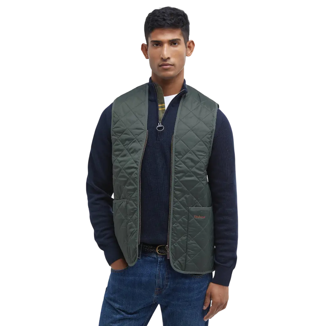 Barbour Quilted Waistcoat/Zip-In Liner Olive/Classic-1
