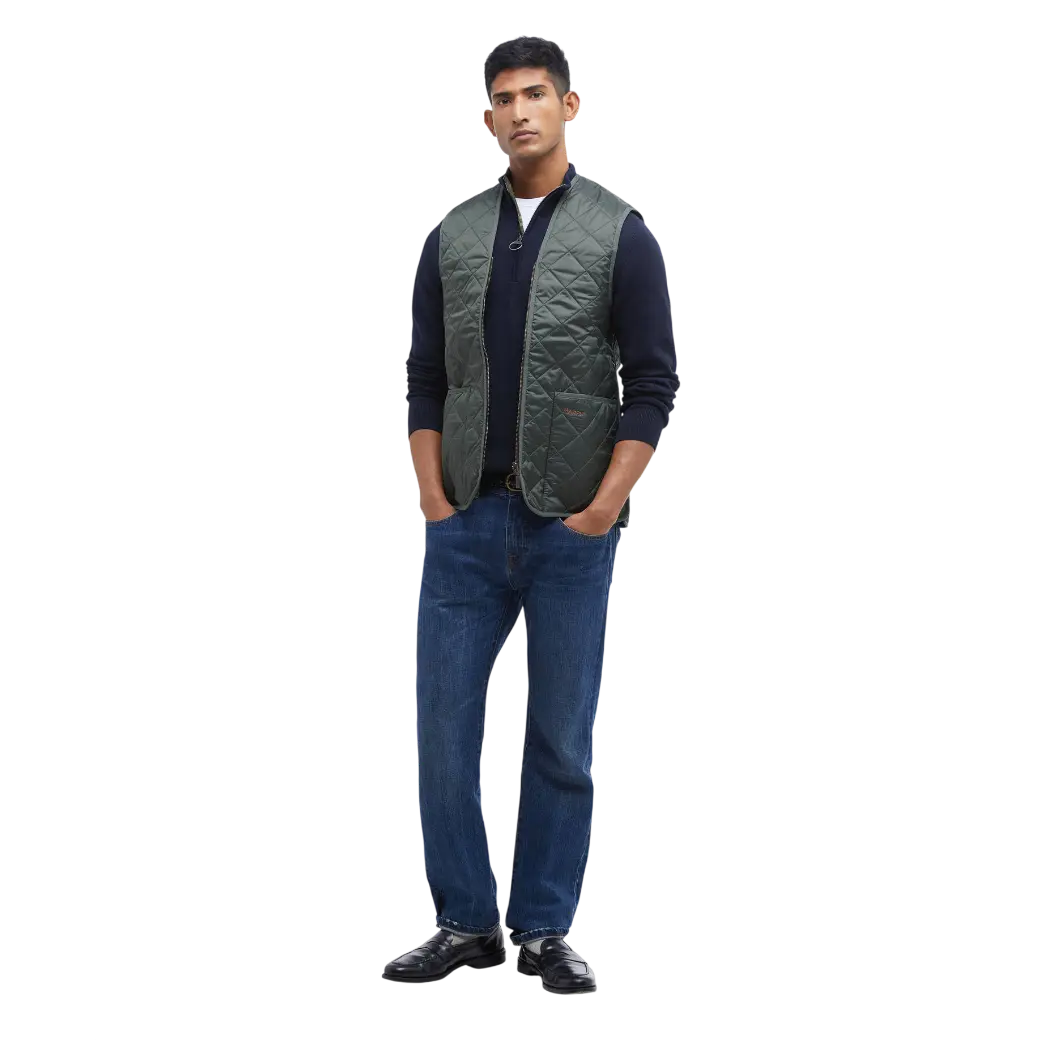 Barbour Quilted Waistcoat/Zip-In Liner Olive/Classic-2