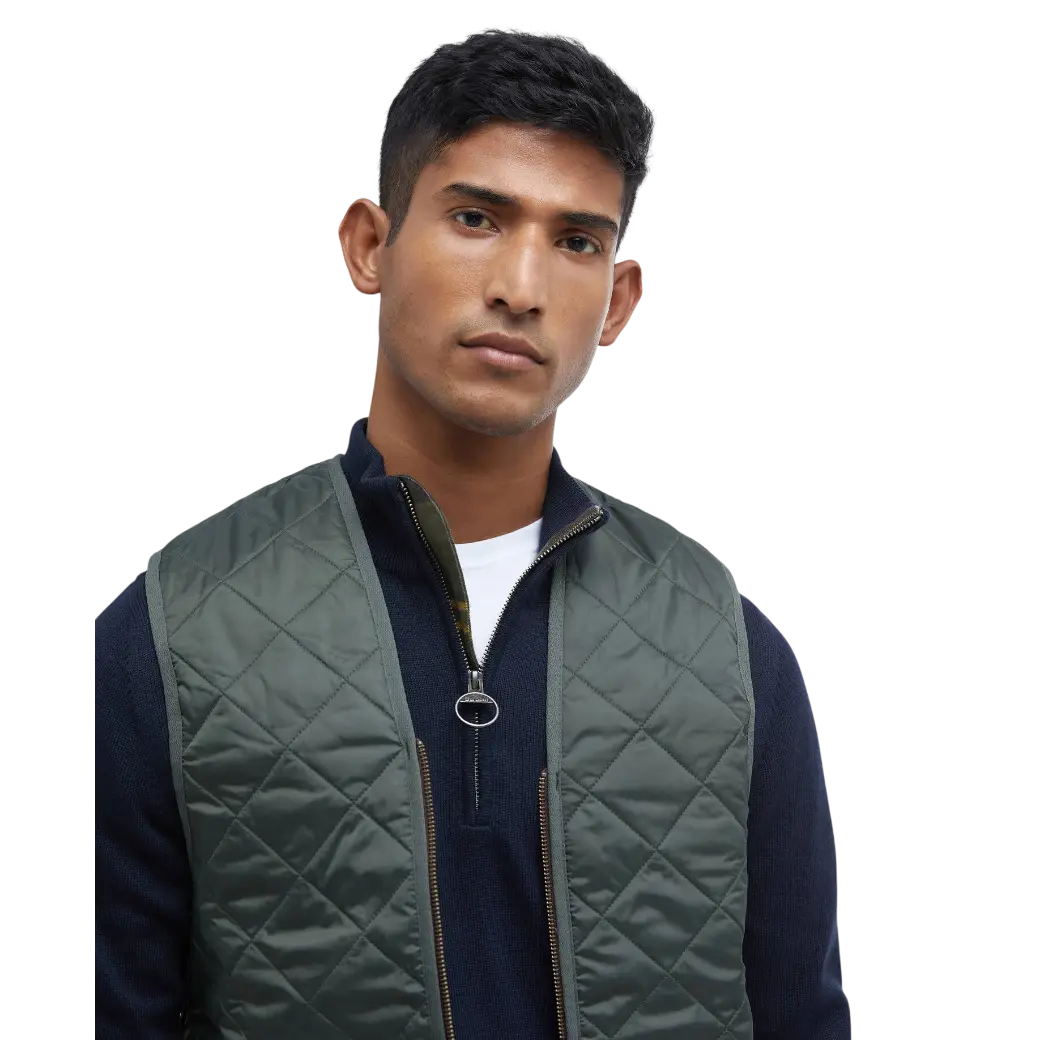 Barbour Quilted Waistcoat/Zip-In Liner Olive/Classic-4