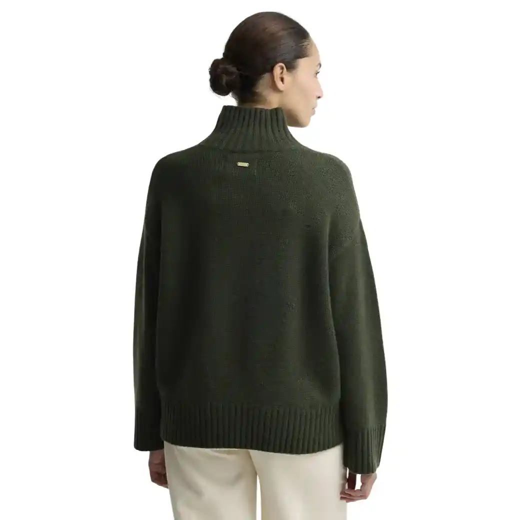 Barbour Woodhouse Cashmere-Blend Funnel Neck Jumper Olive-3