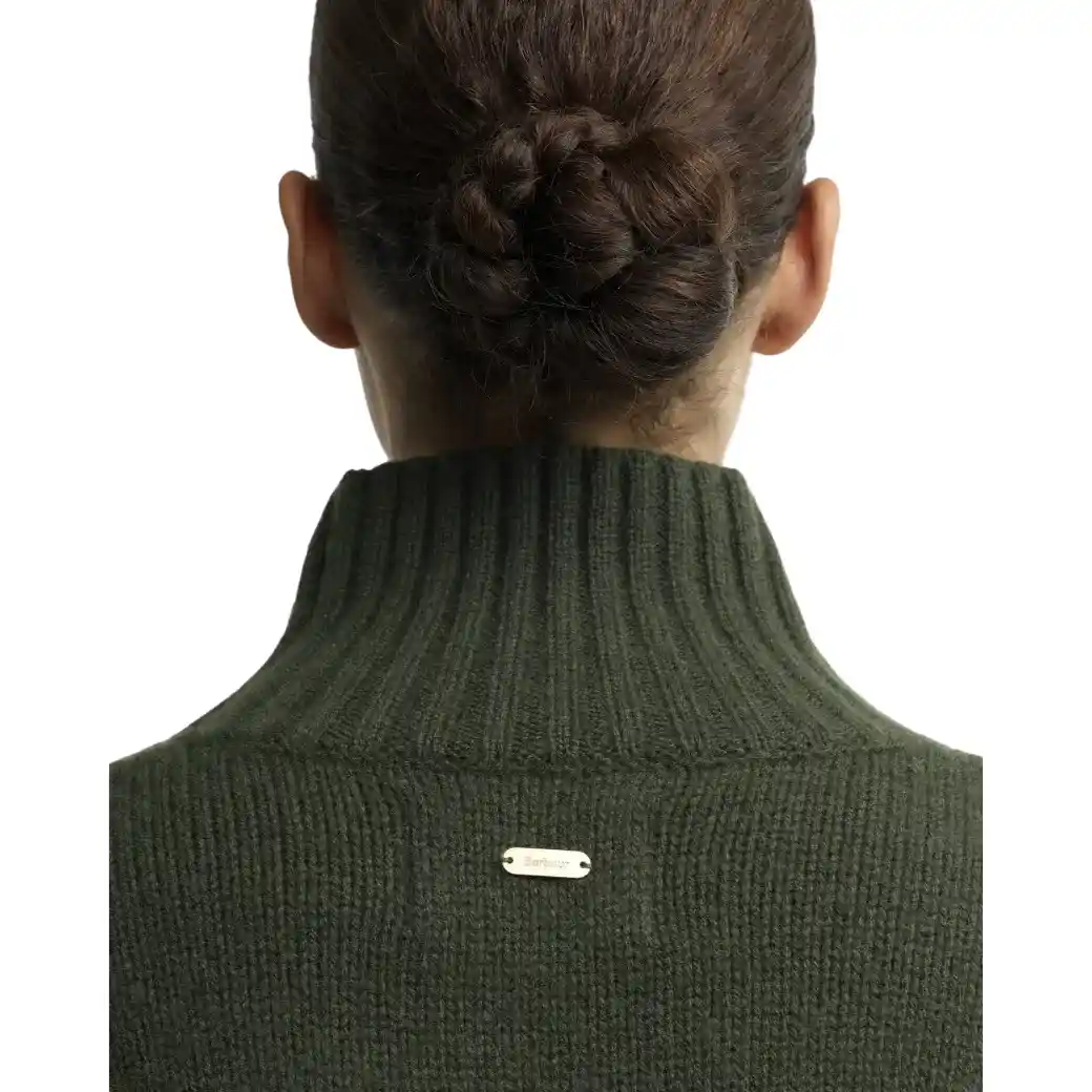 Barbour Woodhouse Cashmere-Blend Funnel Neck Jumper Olive-5