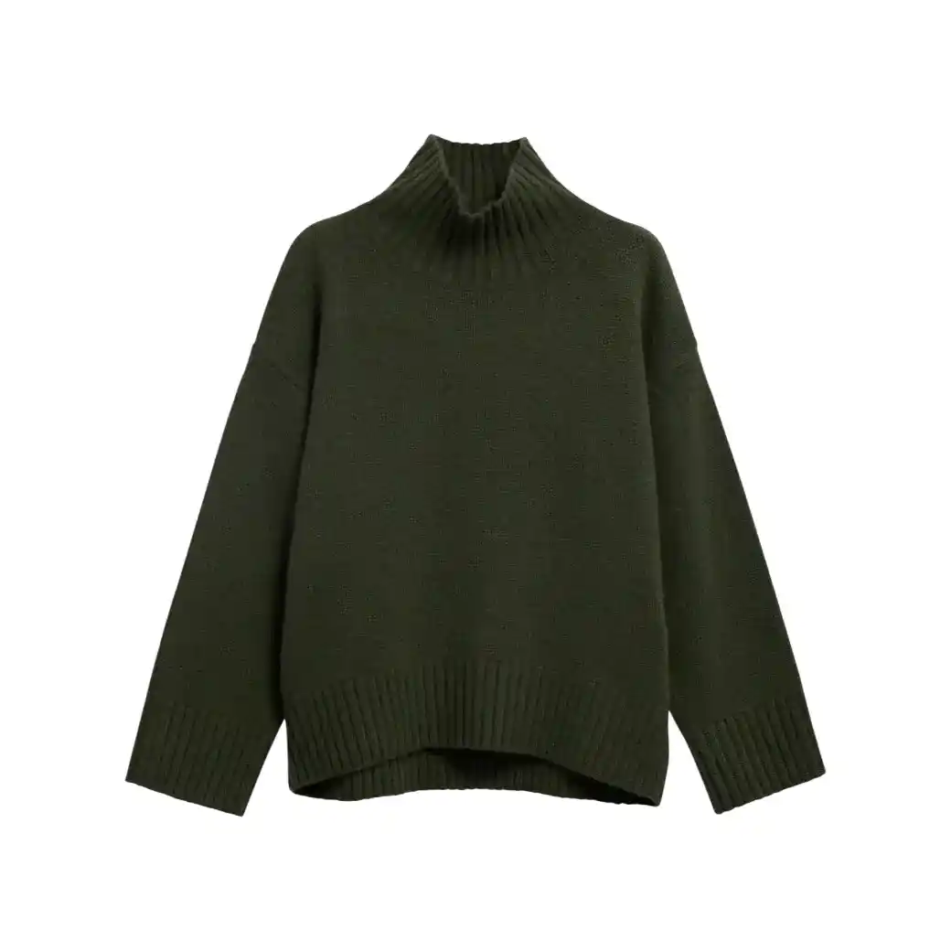 Barbour Woodhouse Cashmere-Blend Funnel Neck Jumper Olive-6