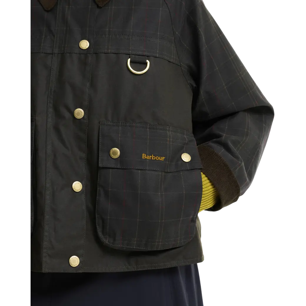 Barbour Tartan Reimagined IconsTartan Spey Waxed Jacket Classic Tartan/Olive-4