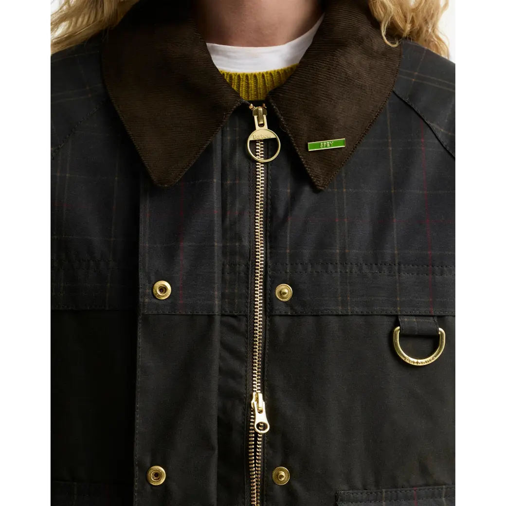 Barbour Tartan Reimagined IconsTartan Spey Waxed Jacket Classic Tartan/Olive-5
