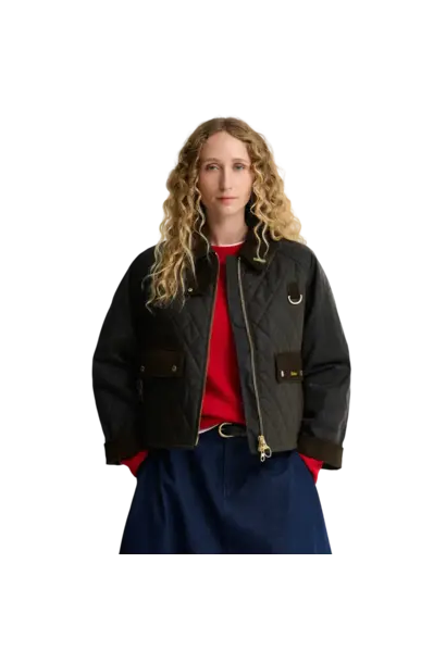 Barbour Tartan Reimagined Icons Taran Quilted Spey Waxed Jacket Olive/Classic