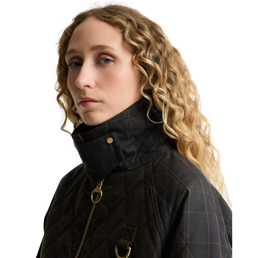 Barbour Tartan Reimagined Icons Taran Quilted Spey Waxed Jacket Olive/Classic-4