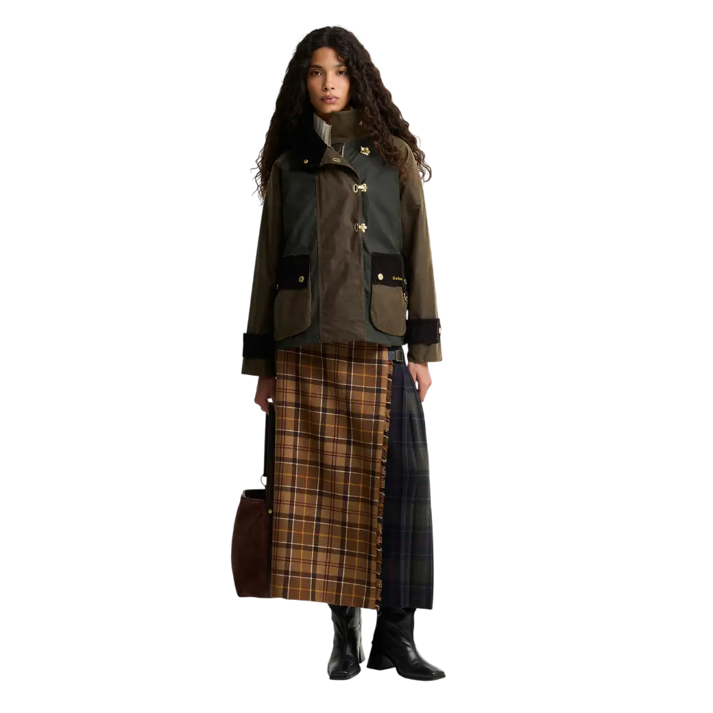 Barbour Hazelwood Wax Jacket Beech/Fern/Mixed Tartan-2