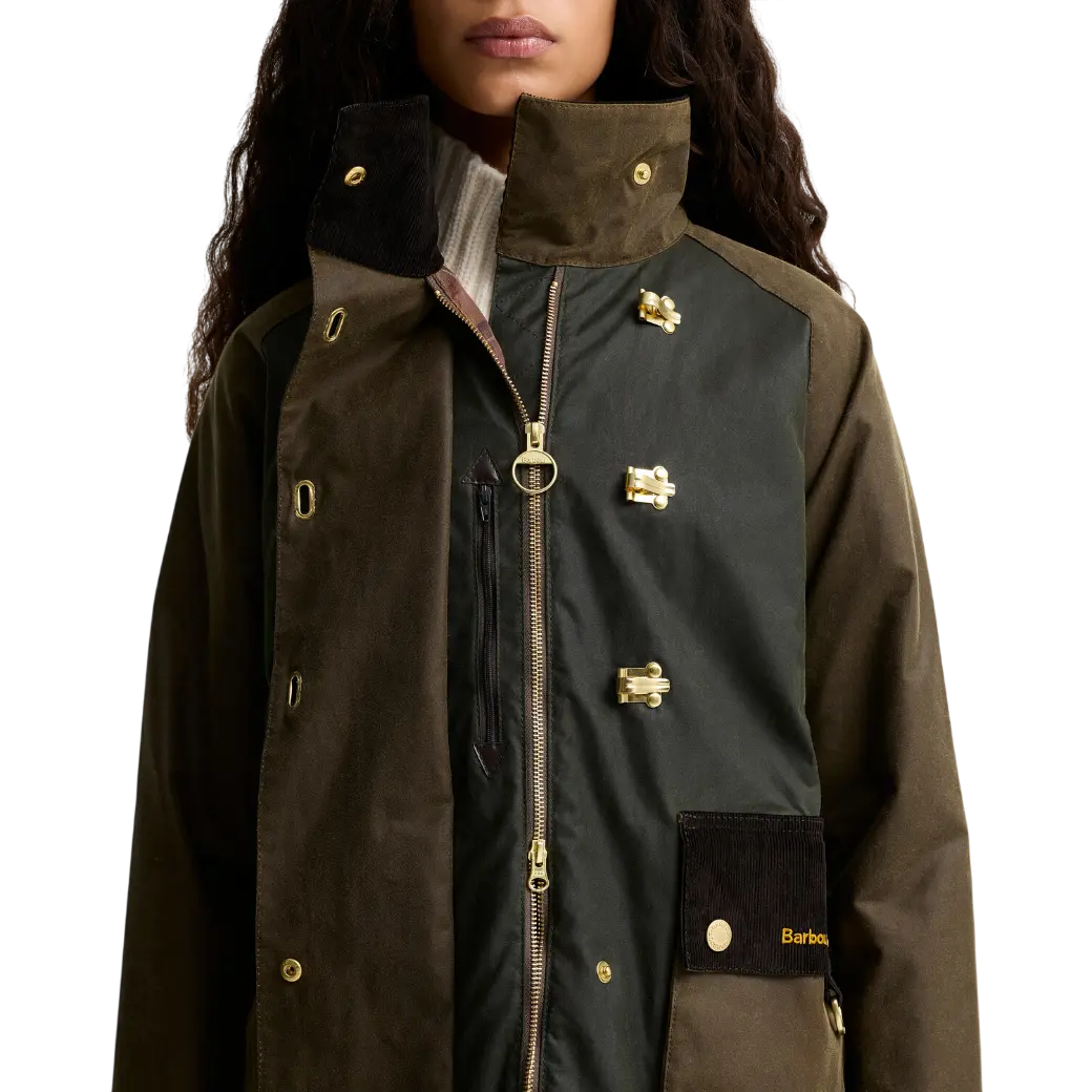 Barbour Hazelwood Wax Jacket Beech/Fern/Mixed Tartan-6
