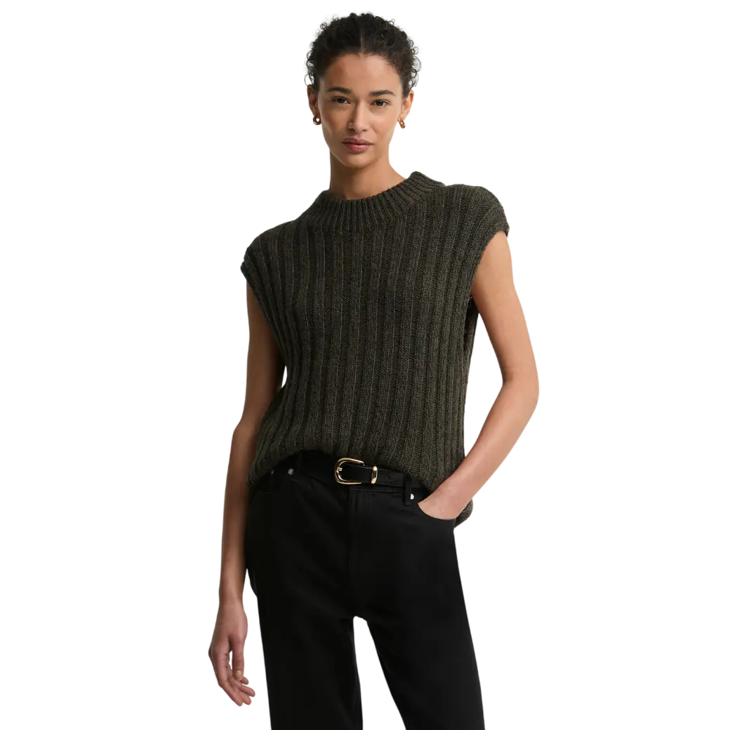 Barbour Anastasia Wool-Blend Sweater Vest Olive Multi-1
