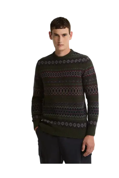 Barbour Case Fairisle Crew Neck Sweater Shadow