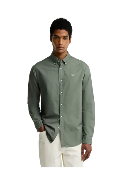 Barbour Oxford Tailored Long-Sleeved Shirt Algave Green