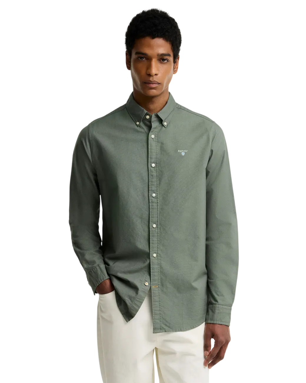 Barbour Oxford Tailored Long-Sleeved Shirt Algave Green-1