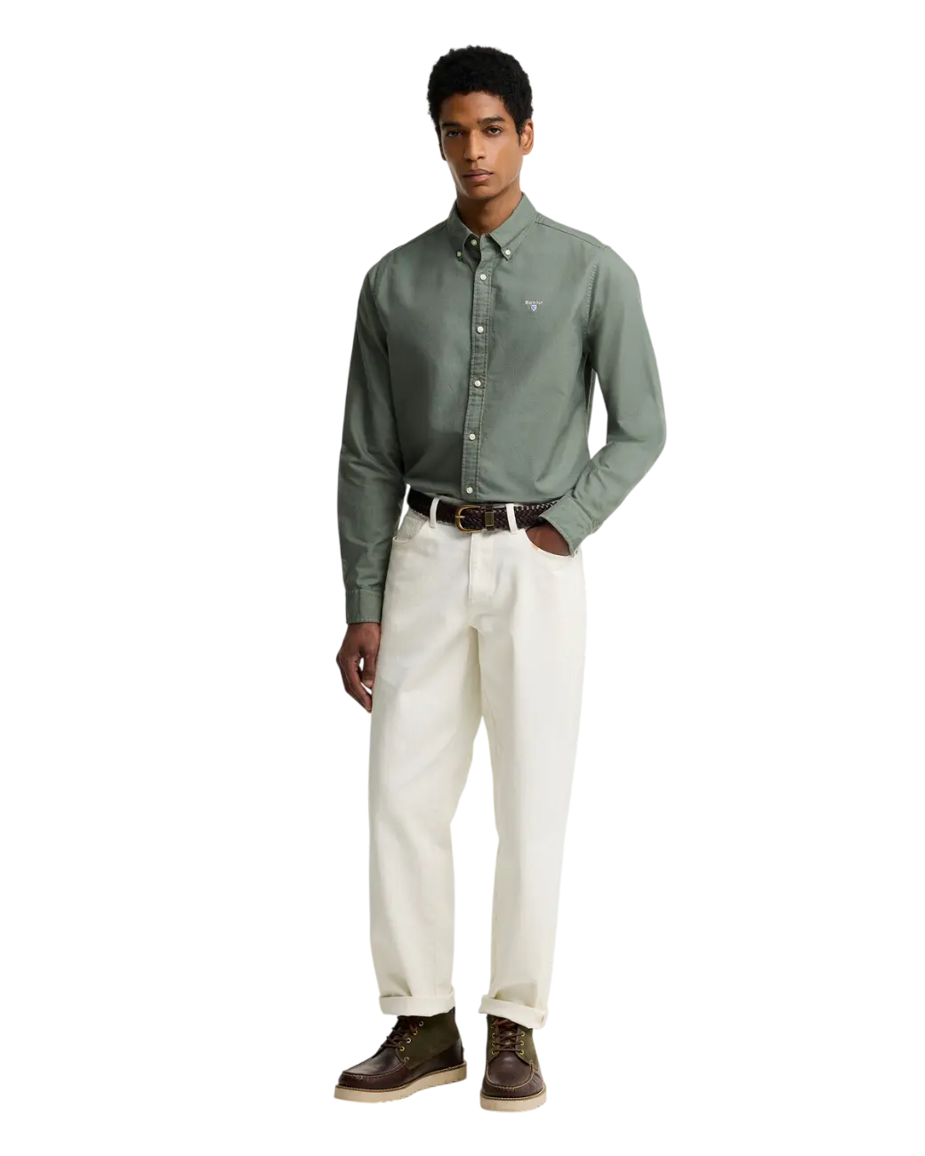 Barbour Oxford Tailored Long-Sleeved Shirt Algave Green-2