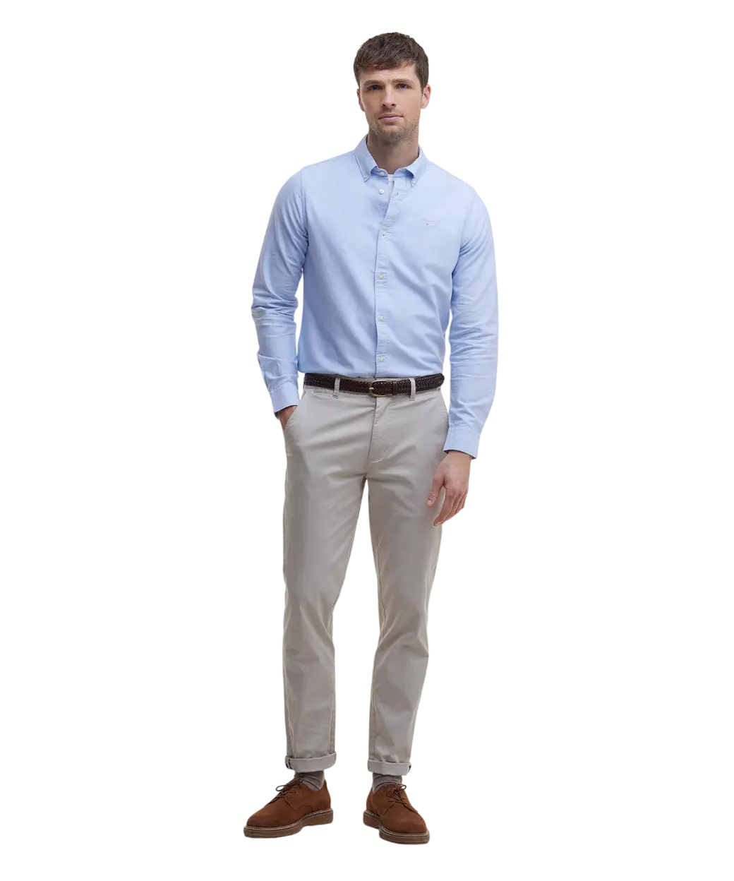 Barbour Oxford Tailored Long-Sleeved Shirt Sky-2