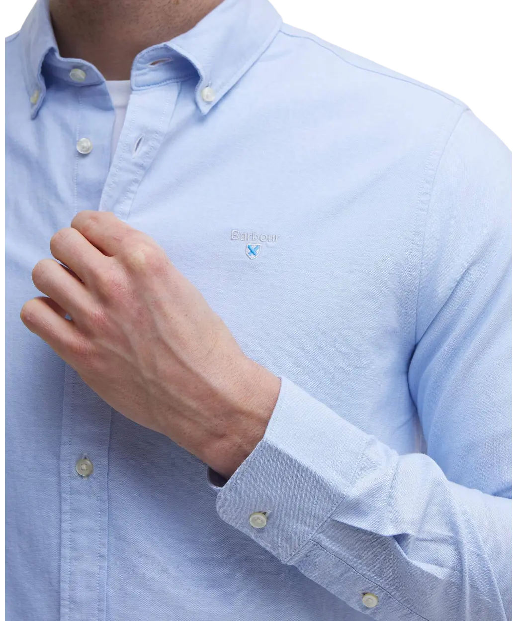Barbour Oxford Tailored Long-Sleeved Shirt Sky-5