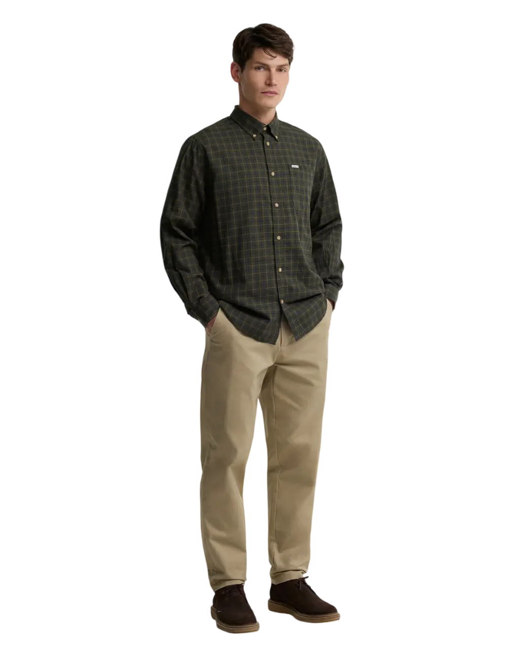 Barbour Bank Regular Long-Sleeved Shirt Olive-1
