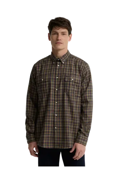 Barbour Panwell Thermo-Weave Checked Shirt Camel