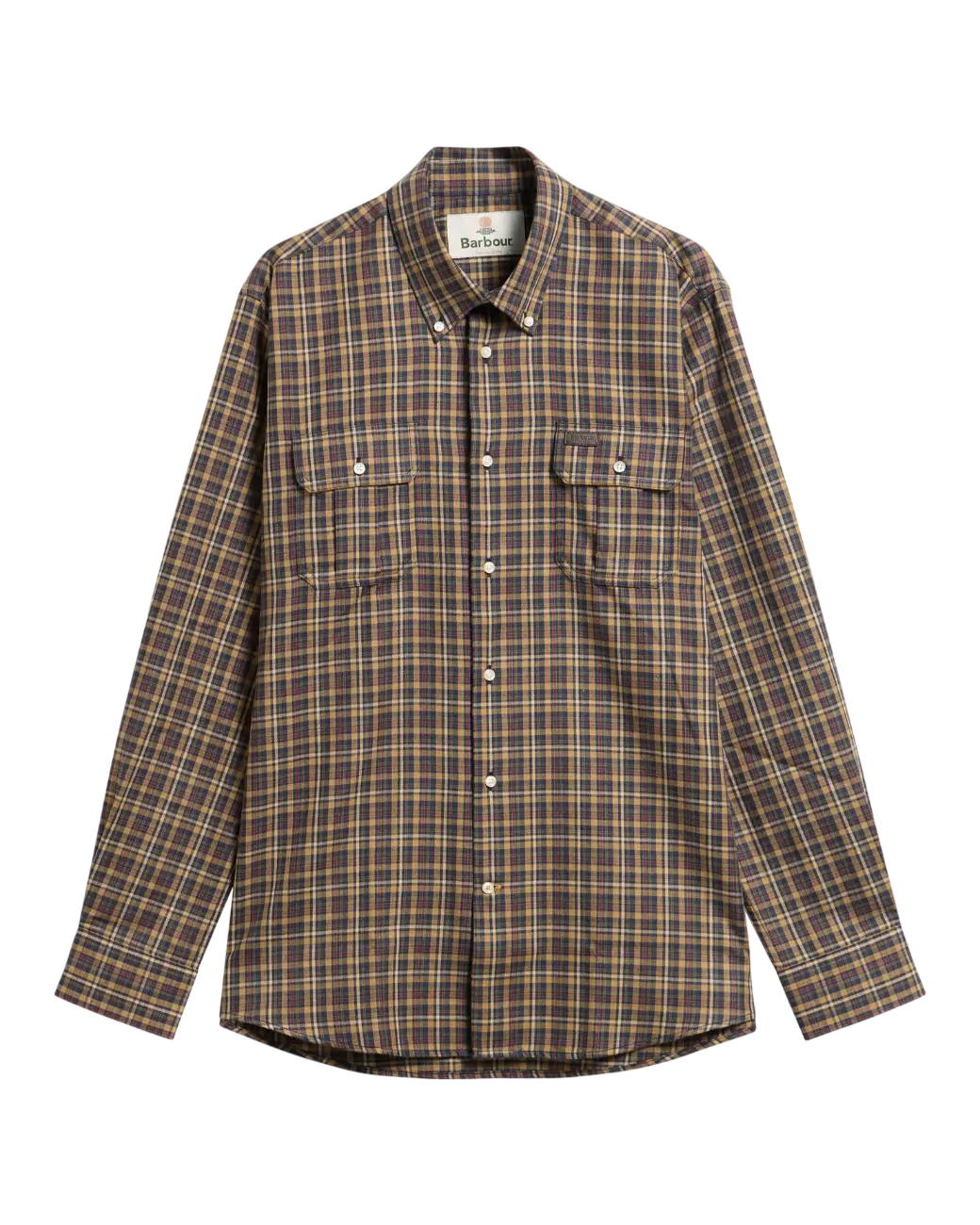 Barbour Panwell Thermo-Weave Checked Shirt Camel-5