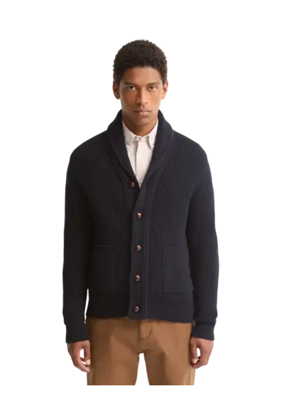 Barbour Hartland Knitted Shawl Neck Cardigan Navy