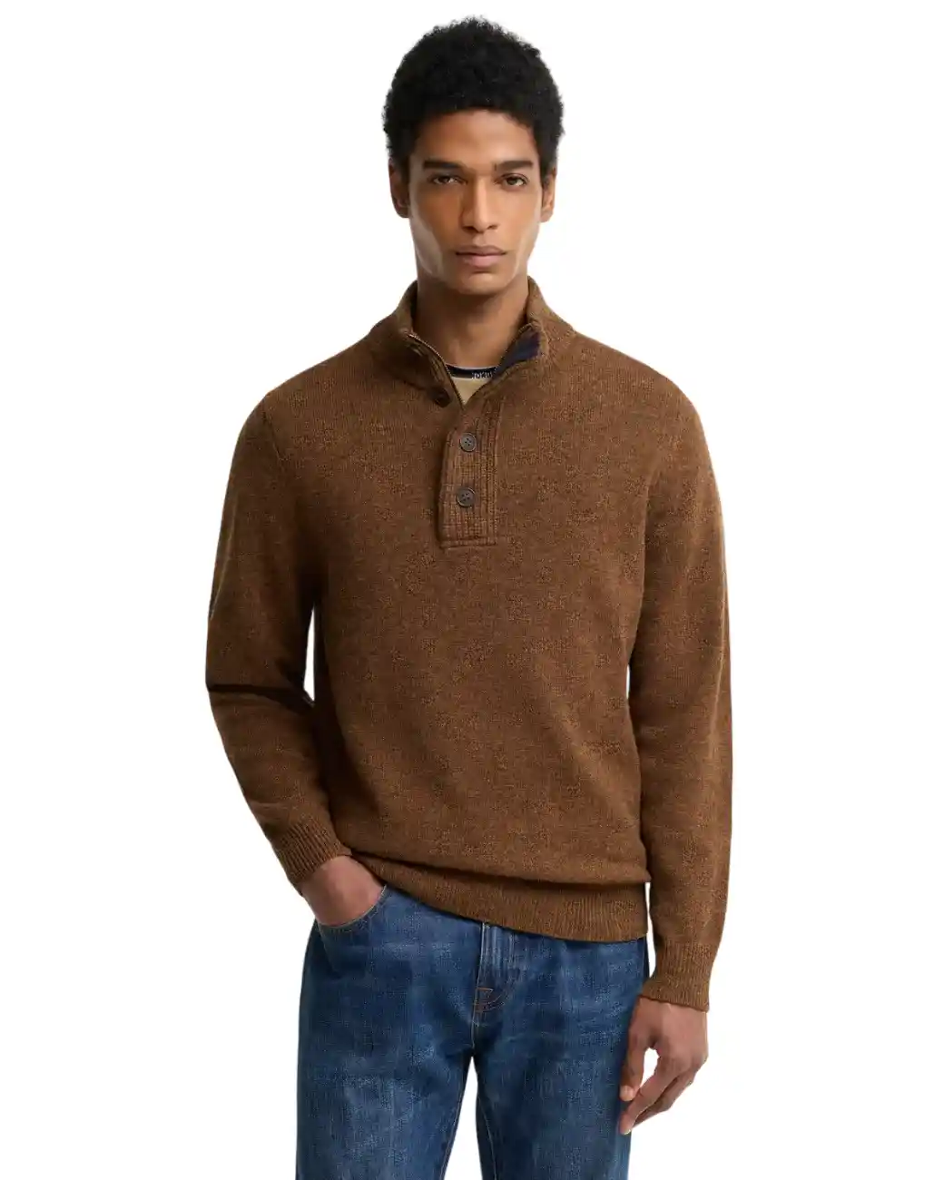 Barbour Essentials Patch Half Zip Knitted Jumper Bracken-1