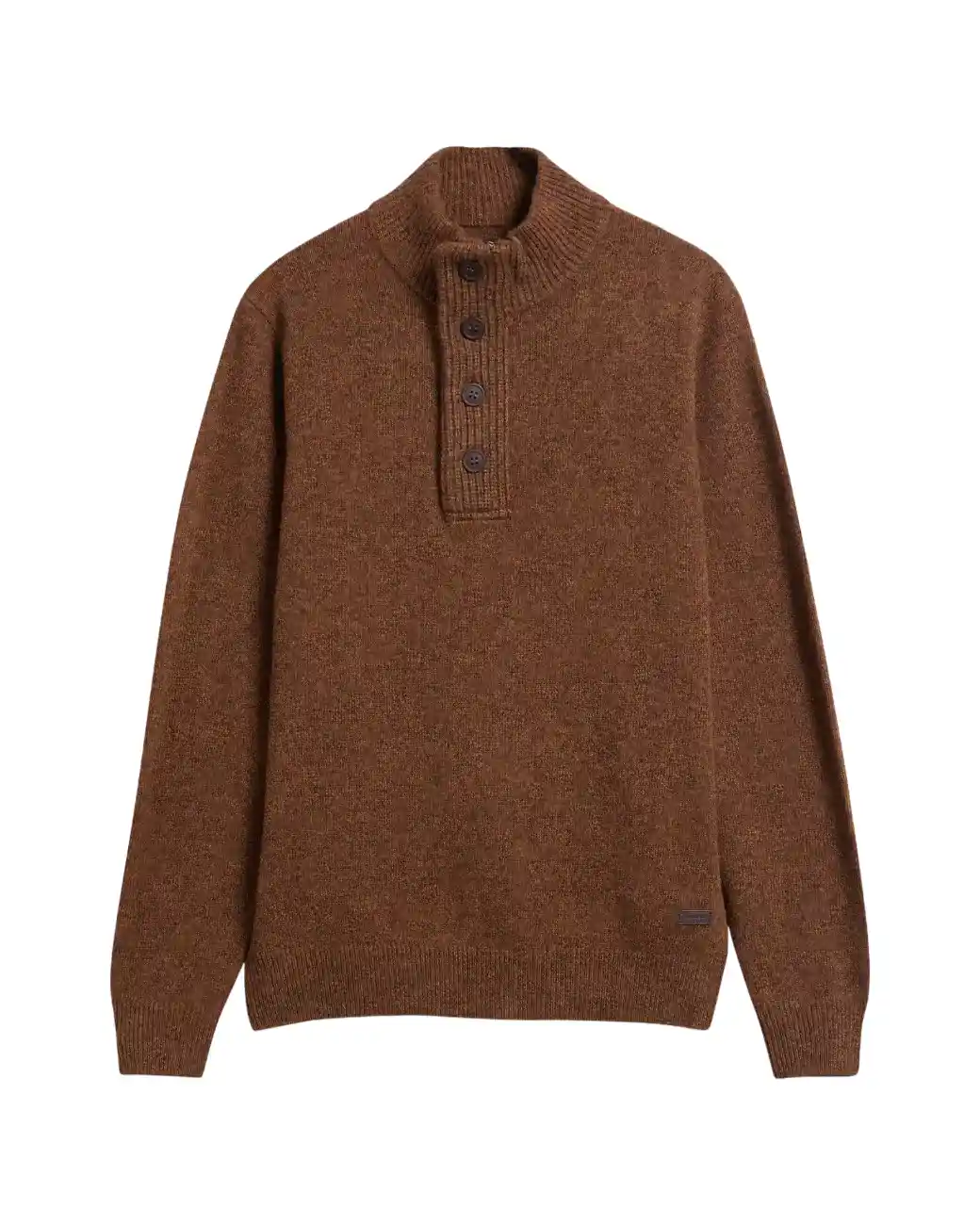 Barbour Essentials Patch Half Zip Knitted Jumper Bracken-6