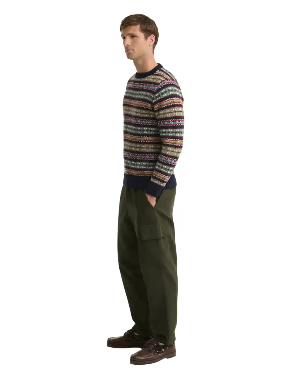 Barbour Scottish Made Fairisle Crew Navy-2