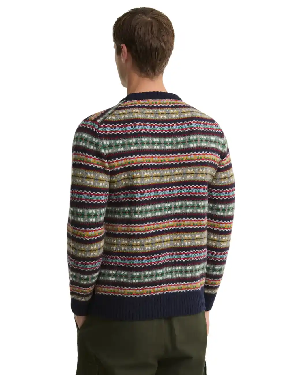 Barbour Scottish Made Fairisle Crew Navy-3