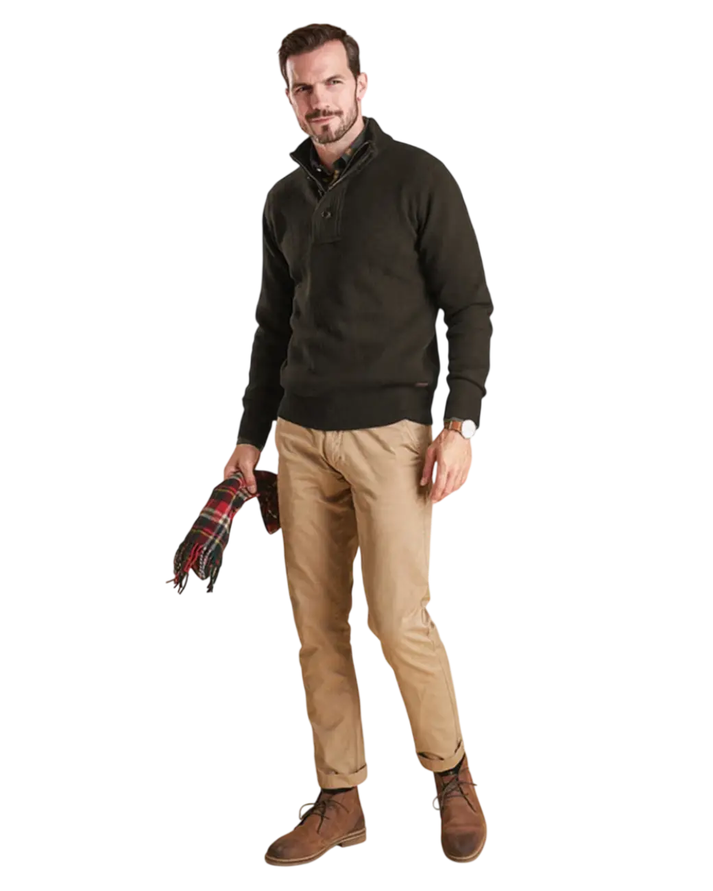 Barbour Essential Patch Half Zip Knitted Jumper Seaweed-2