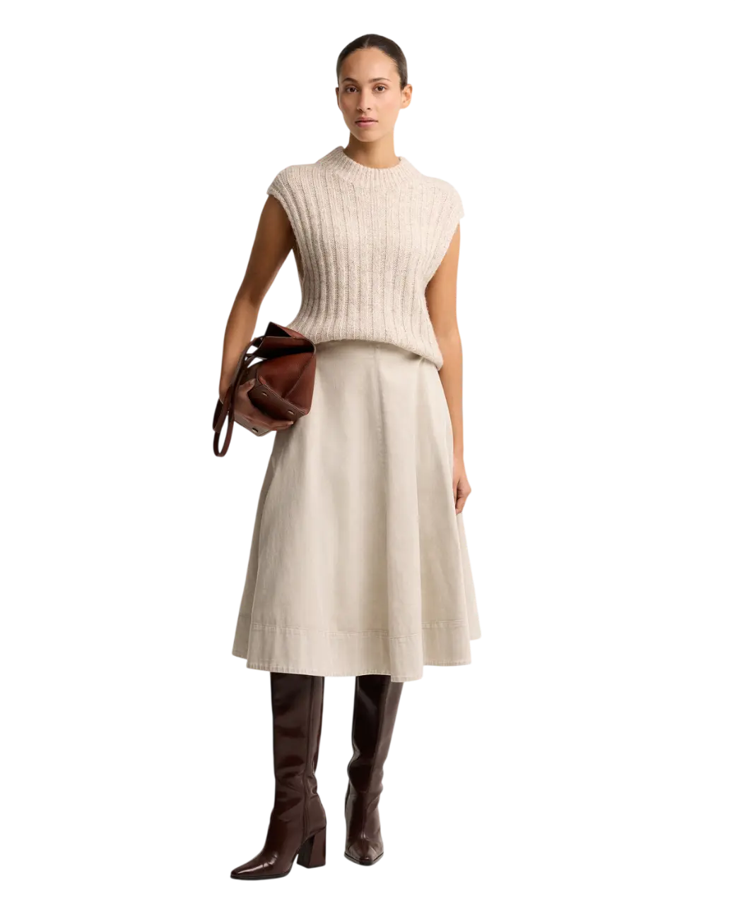 Barbour Harleigh Midi Skirt Washed Birch-1