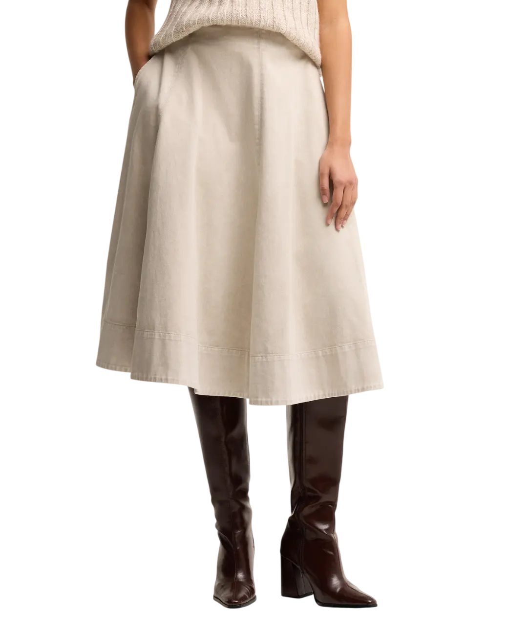 Barbour Harleigh Midi Skirt Washed Birch-2