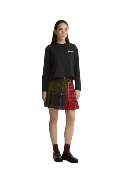Barbour Gillian Tartan Mini Skirt Cardinal Tartan Multi