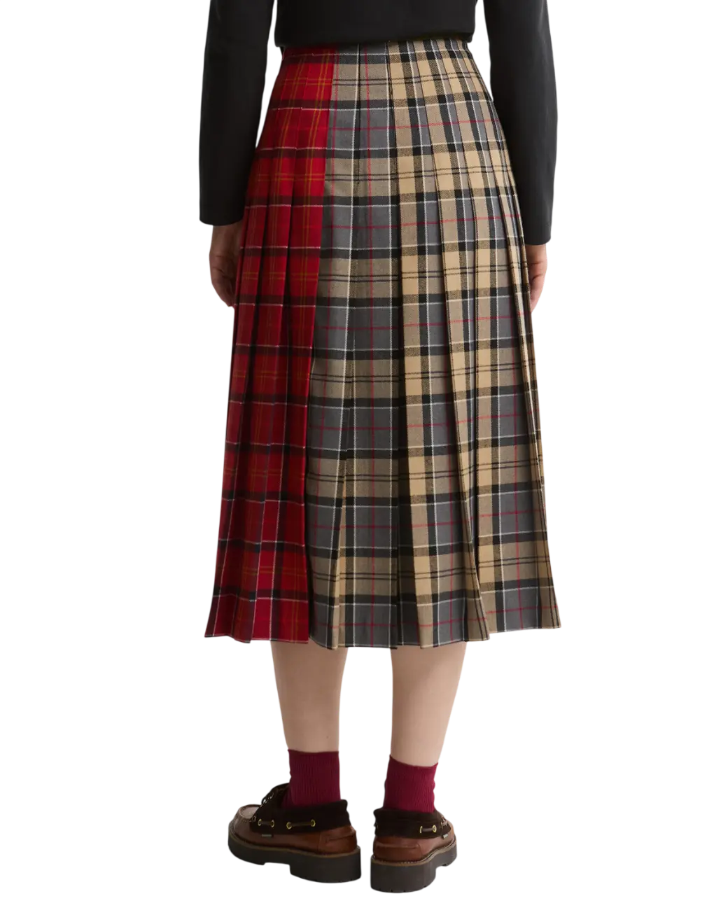 Barbour Marena Tartan Midi Skirt Cardinal Tartan Multi-3