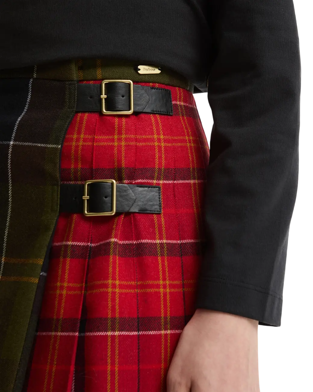 Barbour Marena Tartan Midi Skirt Cardinal Tartan Multi-4