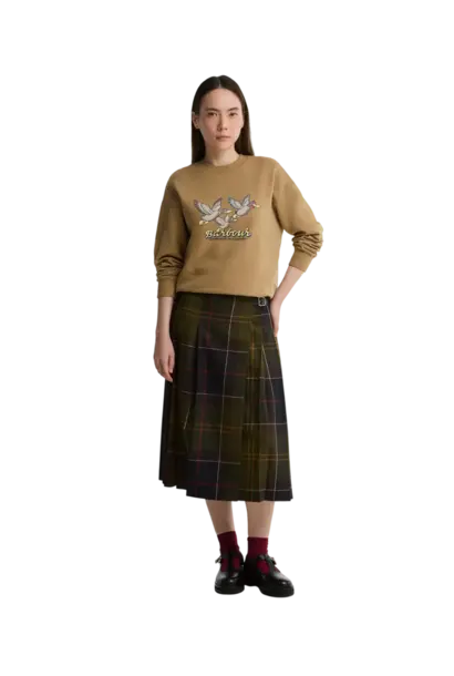 Barbour Marena Tartan Midi Skirt Classic Tartan Multi