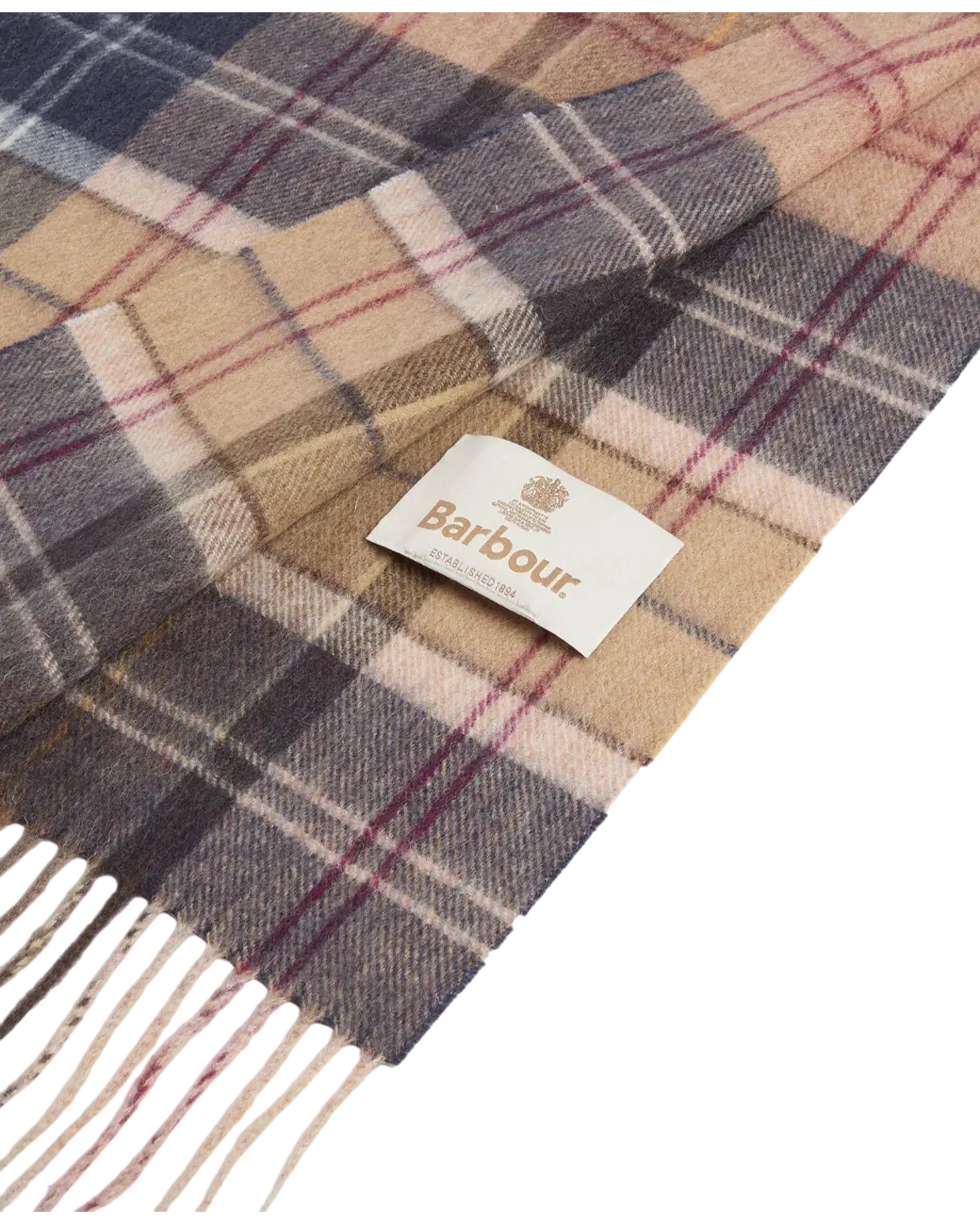 Barbour Serena Tartan Lambswool Scarf Birchwood/Muted Tartan-2
