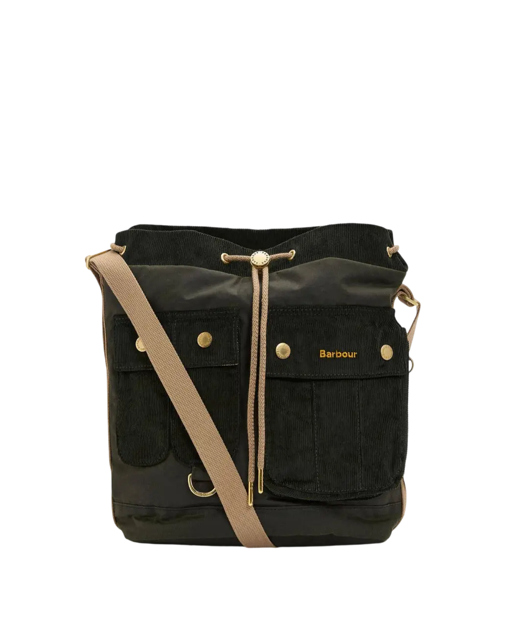 Barbour Mia Waxed Drawstring Tote Bag Fern-1